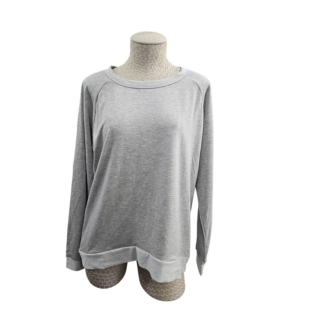 NEW FRENCH CONNECTION NWT XL Gray Raglan Sweatshirt Pullover Viscose Loungewear‎